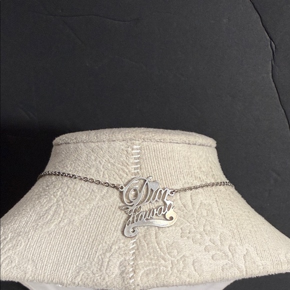 Dior RARE HAWAII HEART ADJUSTABLE reversible Silver Script Necklace - Picture 6 of 12
